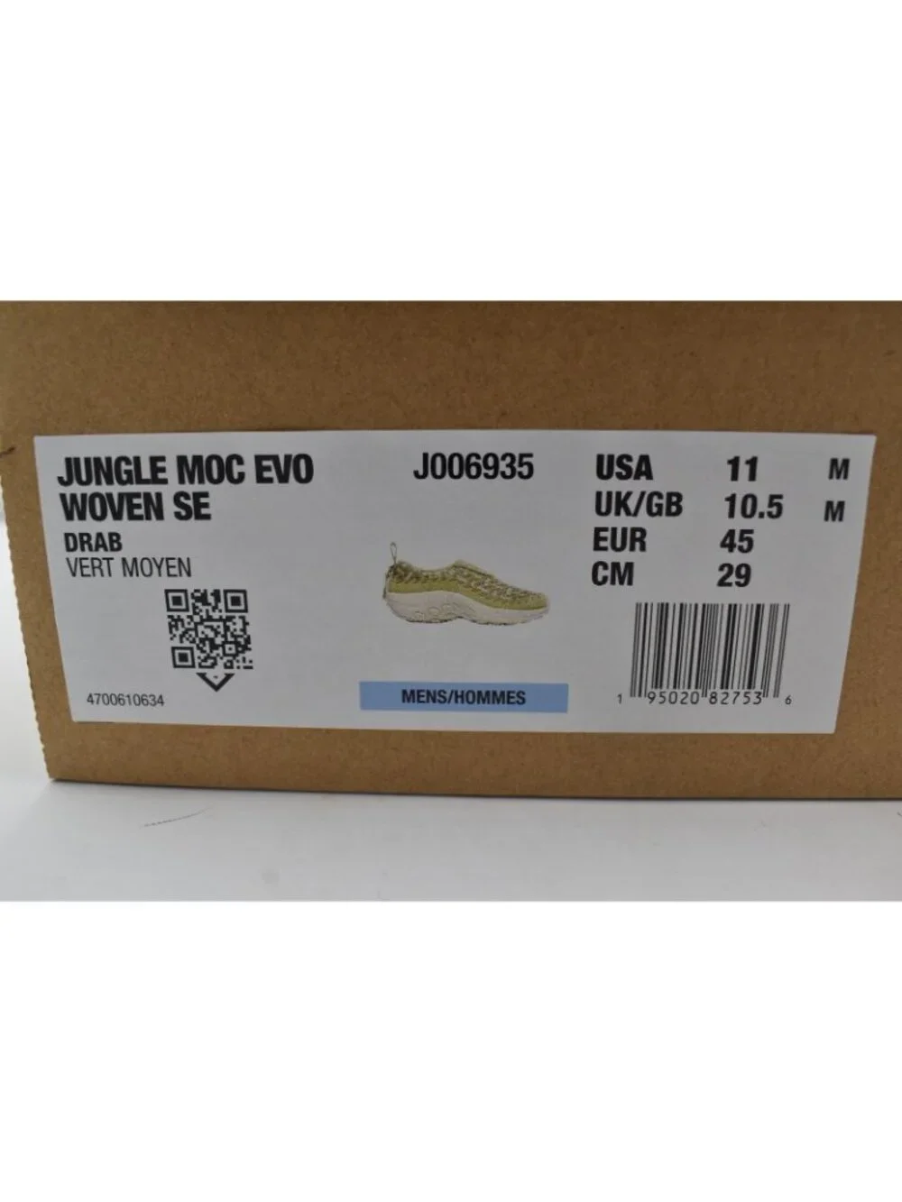 Merrell‎ Mens Size 11 Jungle Moc EVO Woven SE Drab Leather Shoes